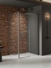 NEW TRENDY Kabina prysznicowa PRIME GUNMETAL BRUSHED 1D prostokątna L 110x80x200 szkło czyste 6mm Active Shield 2.0 D-0887A/D-0353B
